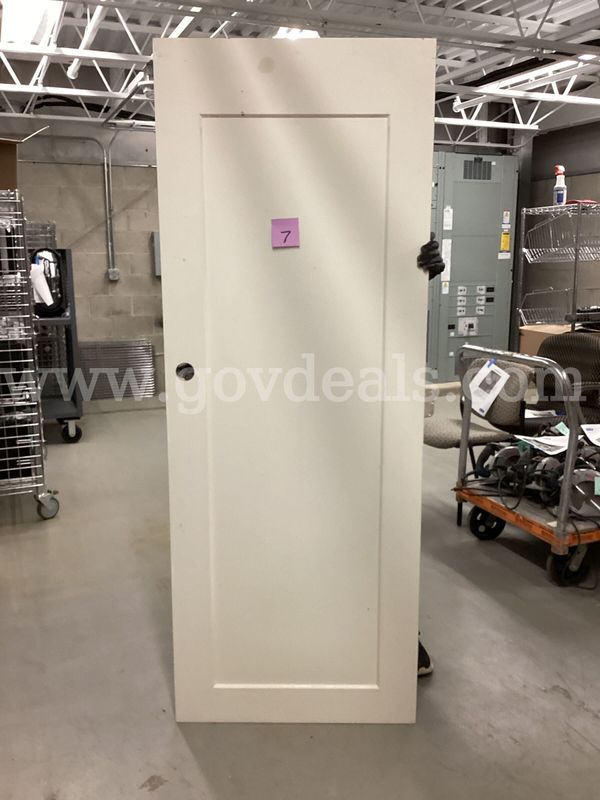 30" x 79" Single-Panel White Interior Door Slab with Hinges - As-Is