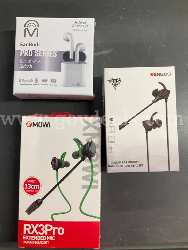 3-Pack Audio Headset Bundle – MOWI RX3 Pro, BENGOO Gaming, Wireless Ear Buds