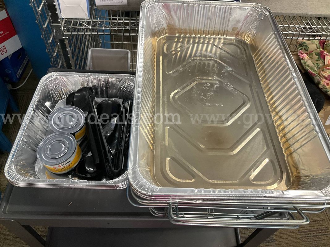 Disposable Buffet Chafing Set – Wire Racks, Pans, Sterno Fuel & Utensils (1 of 6)