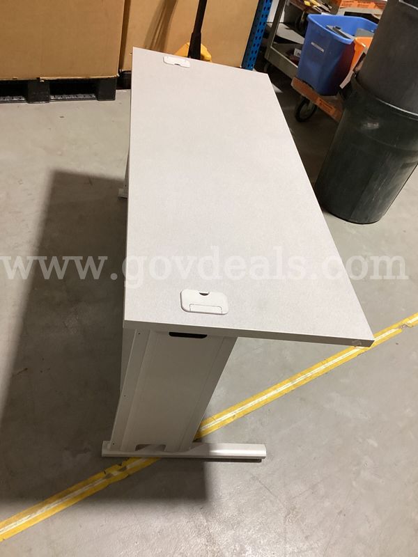 60" x 24" Modern Office Desk / Computer Workstation - Light Gray / Off-White
