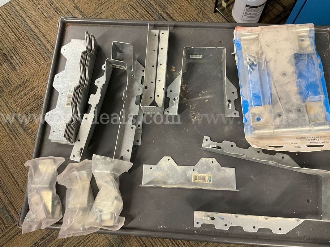 Mixed Construction Hardware Lot – Simpson Strong-Tie Brackets & National Hardware Hinges