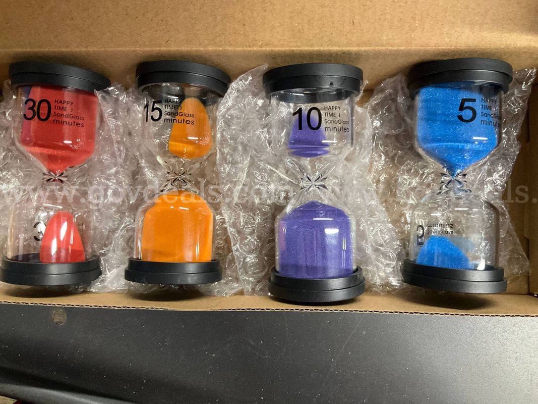 4-Piece Colorful Sand Timer Set (5, 10, 15, 30 Minutes) – Hourglass Timers for Kids, Games, Classroom, Cooking