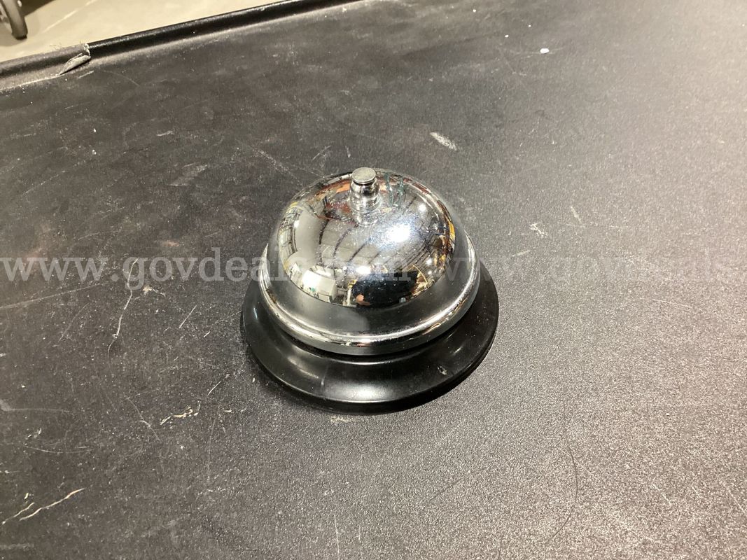 Classic Chrome Desk Call Bell - Metal Call Bell with Black Base