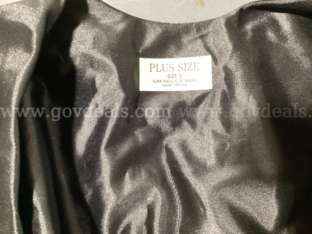 Oak Hall Black Graduation Gowns - Plus Size 3 & Height 6'3"-6'5" (Set of 2)