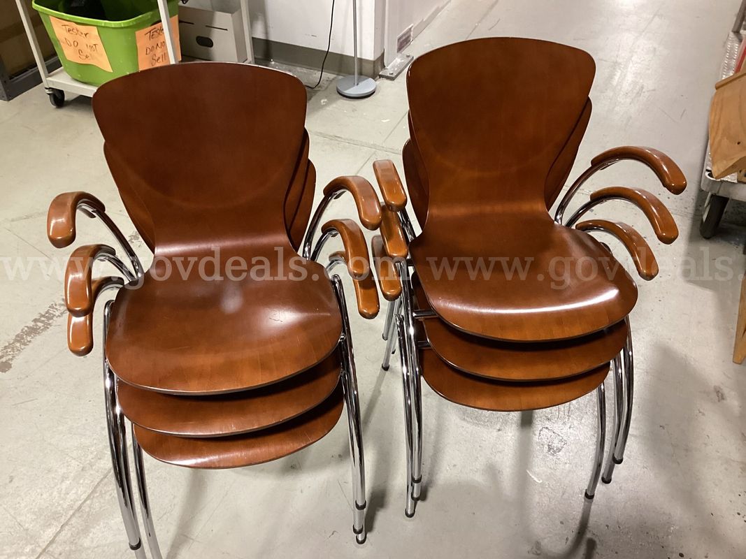 (6) Kimball Office Bingo Model K50AA Stacking Guest / Side Chairs with Arms