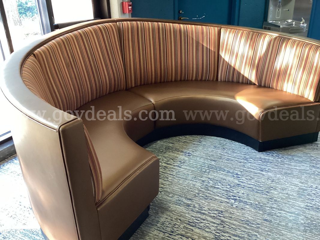 Commercial Curved Sectional Booth Seating - 94" x 44" (Table Not Included)