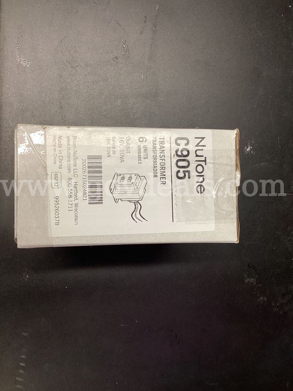 Lot of 6 NuTone C905 Low Voltage Doorbell Transformers - 16V 10VA (New In Box)
