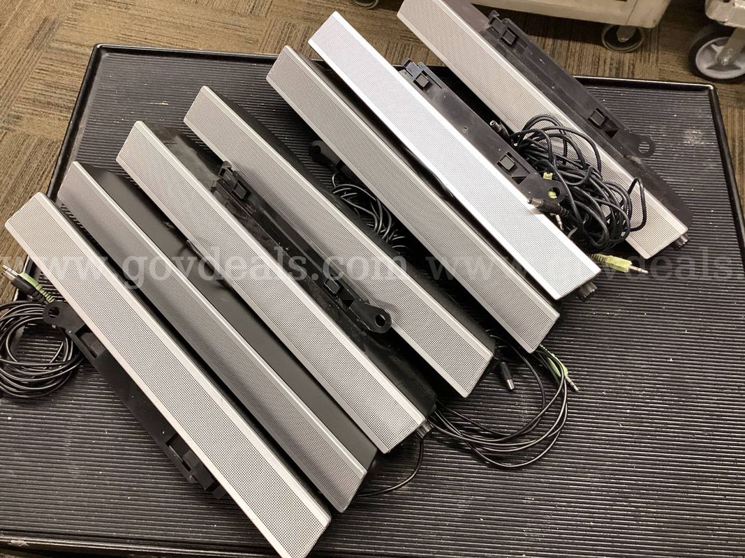 Lot of 13 Dell Monitor Soundbar Speakers (11x AS501 & 2x AS500) - Built-in Audio Cables