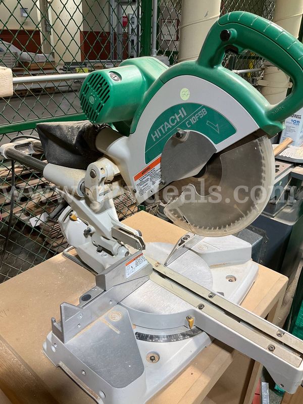 Hitachi C10FSB 10" Sliding Compound Miter Saw with Custom Wooden Stand