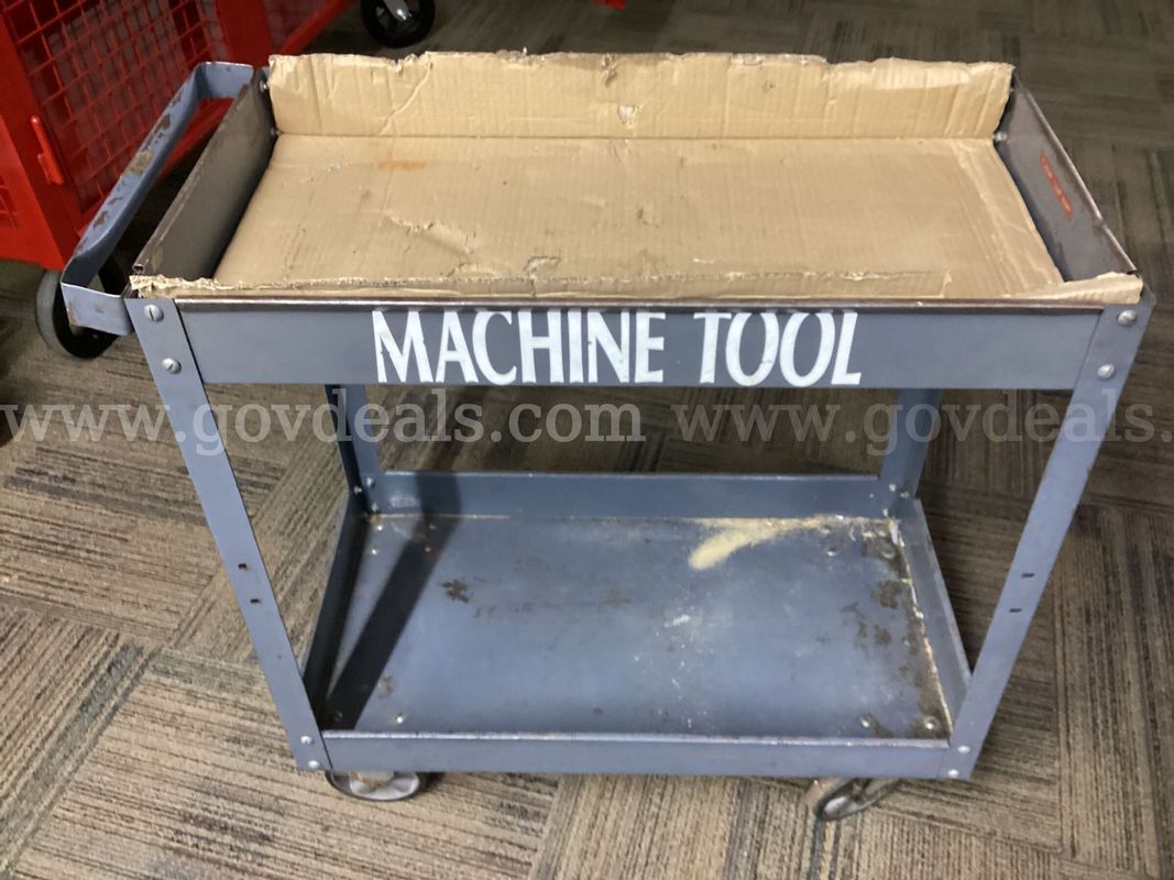 Vintage Heavy-Duty Metal Utility Cart 34" x 16" x 32" – "Machine Tool" Stenciled