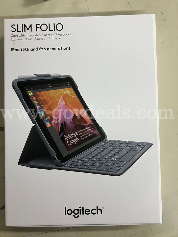 Logitech Slim Folio Bluetooth Keyboard Case for iPad 5th & 6th Gen - Black - In Box
