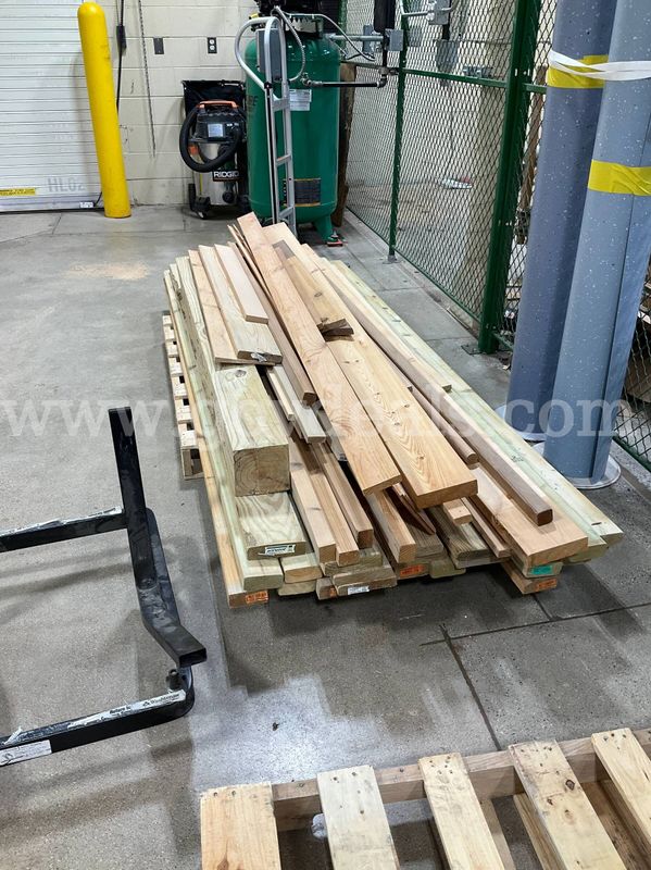 Palletized Lumber Lot: 6x6 Timber Post, Pressure-Treated Boards, Cedar & Assorted Framing