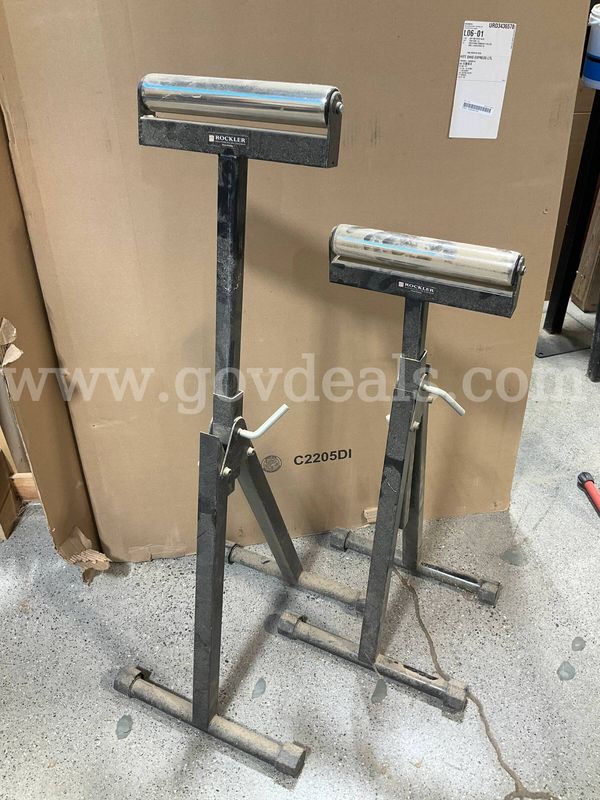 Pair of Rockler Adjustable Heavy-Duty Roller Support Stands