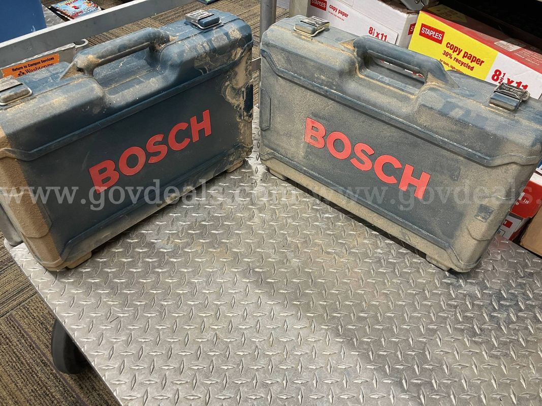 Pair of Bosch Heavy-Duty Hard Power Tool Cases (Cases Only + Auxiliary Handle)