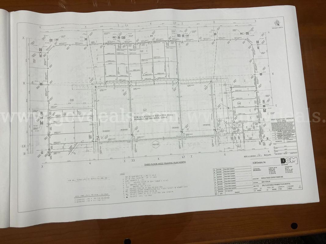 Original One World Trade Center Structural Framing Blueprints / Architectural Plans