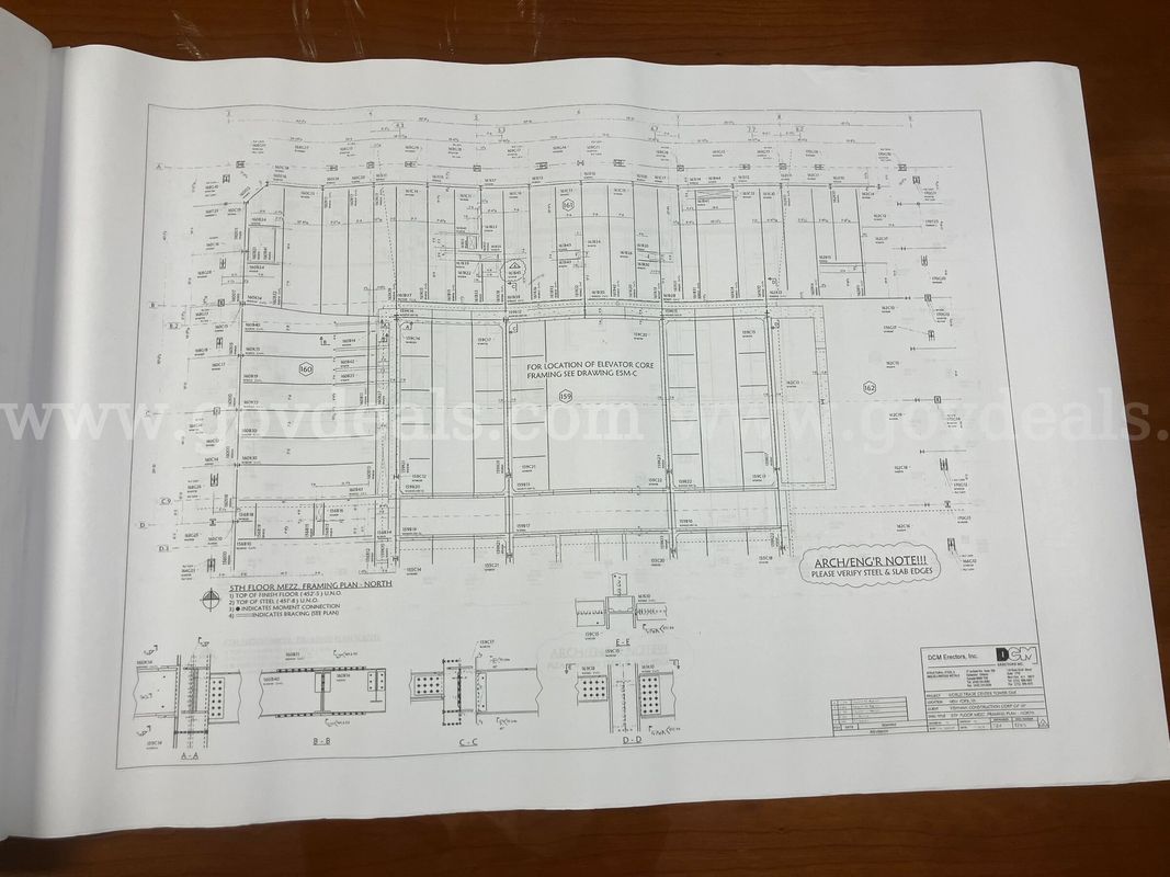 Original One World Trade Center Structural Framing Blueprints / Architectural Plans