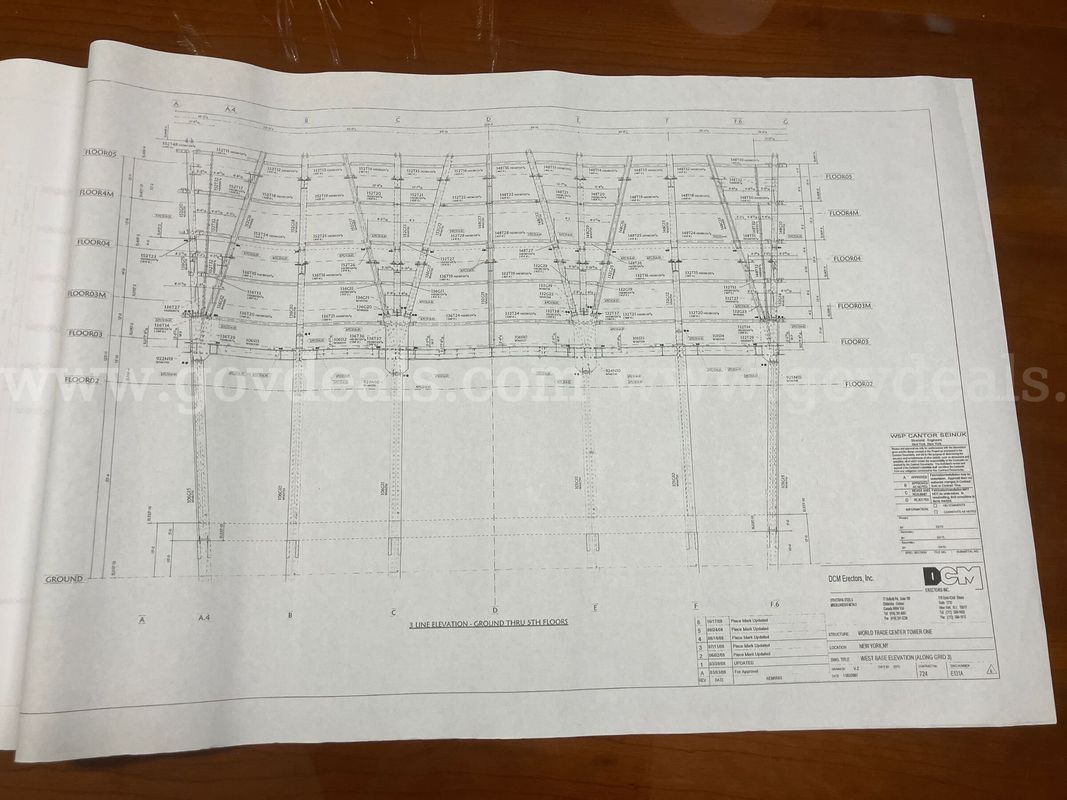 Original One World Trade Center Structural Framing Blueprints / Architectural Plans