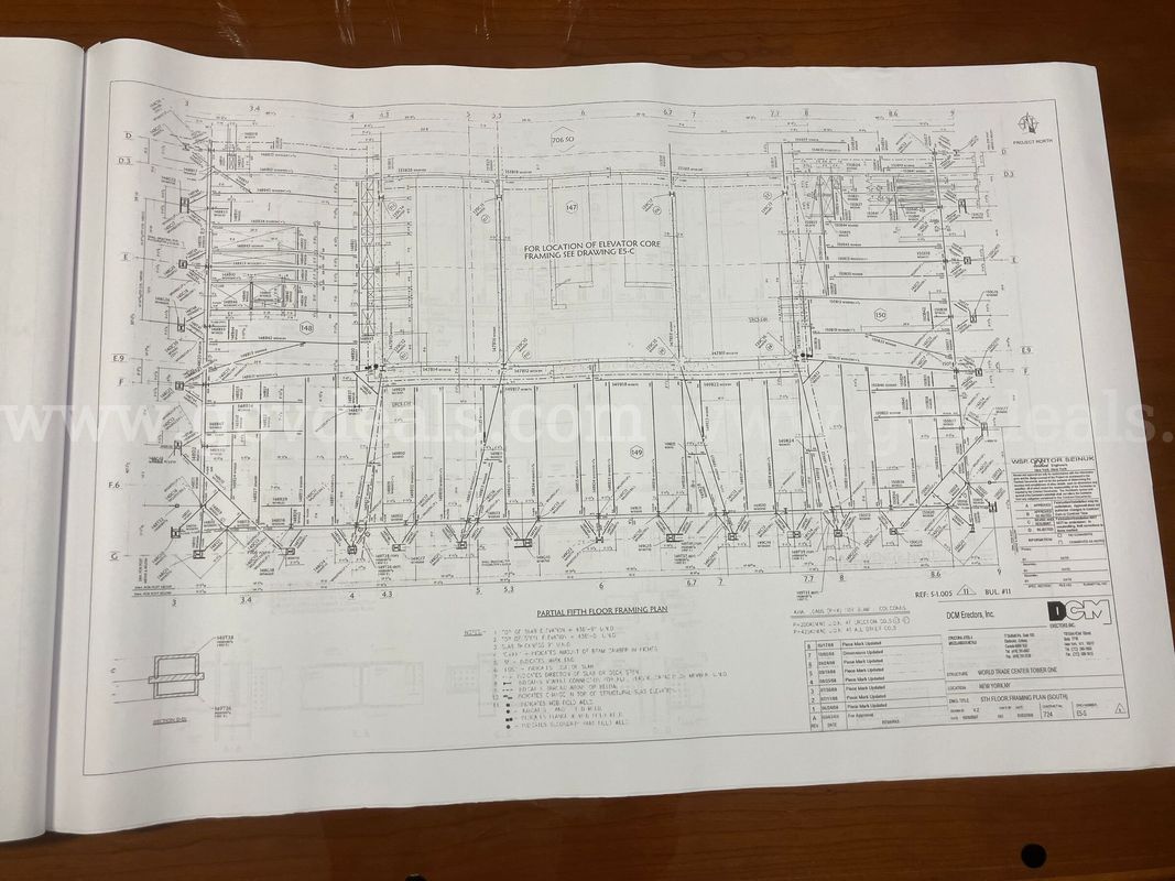 Original One World Trade Center Structural Framing Blueprints / Architectural Plans
