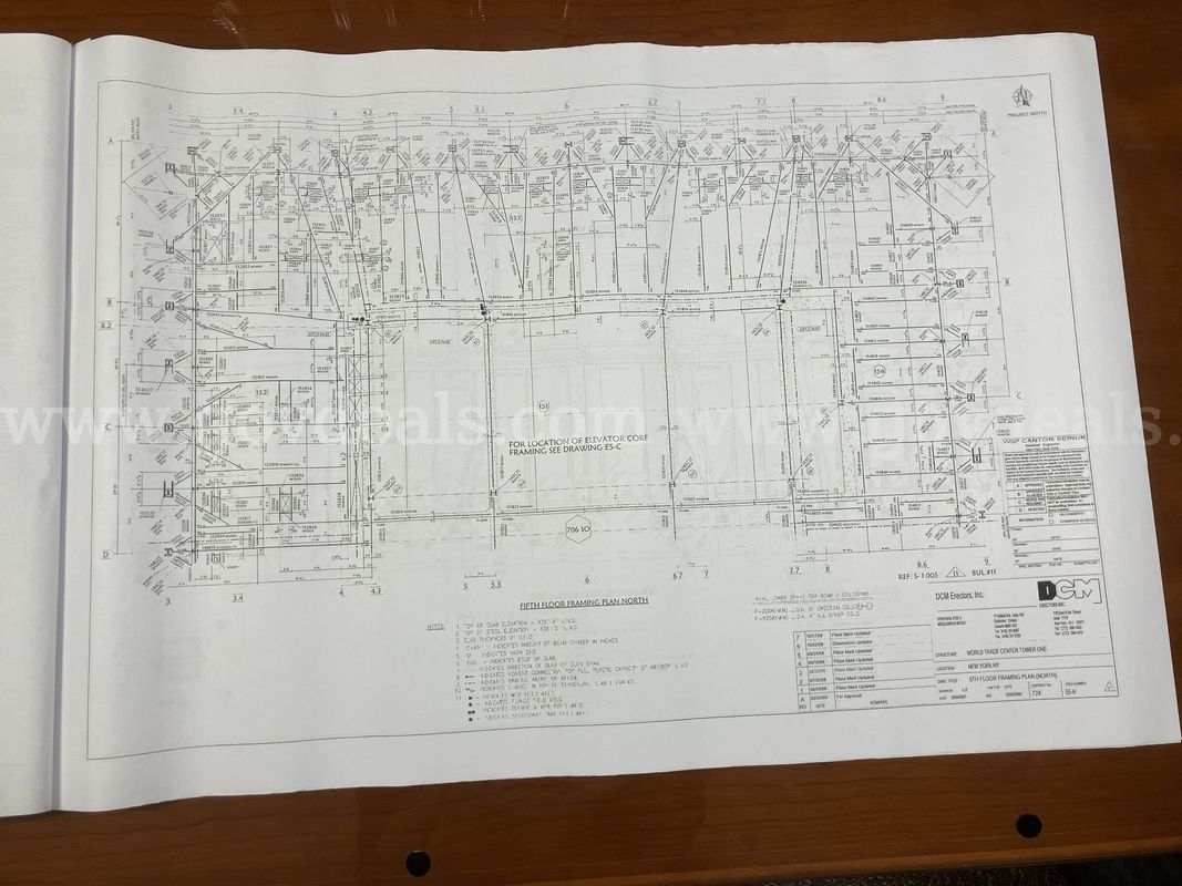 Original One World Trade Center Structural Framing Blueprints / Architectural Plans