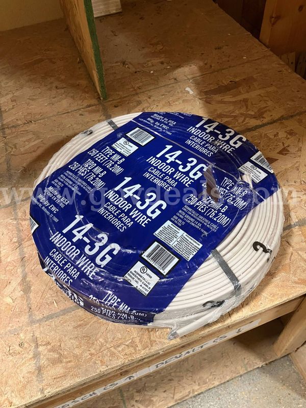 250 Ft. Roll of 14-3 G Type NM-B Indoor Non-Metallic Sheathed Cable