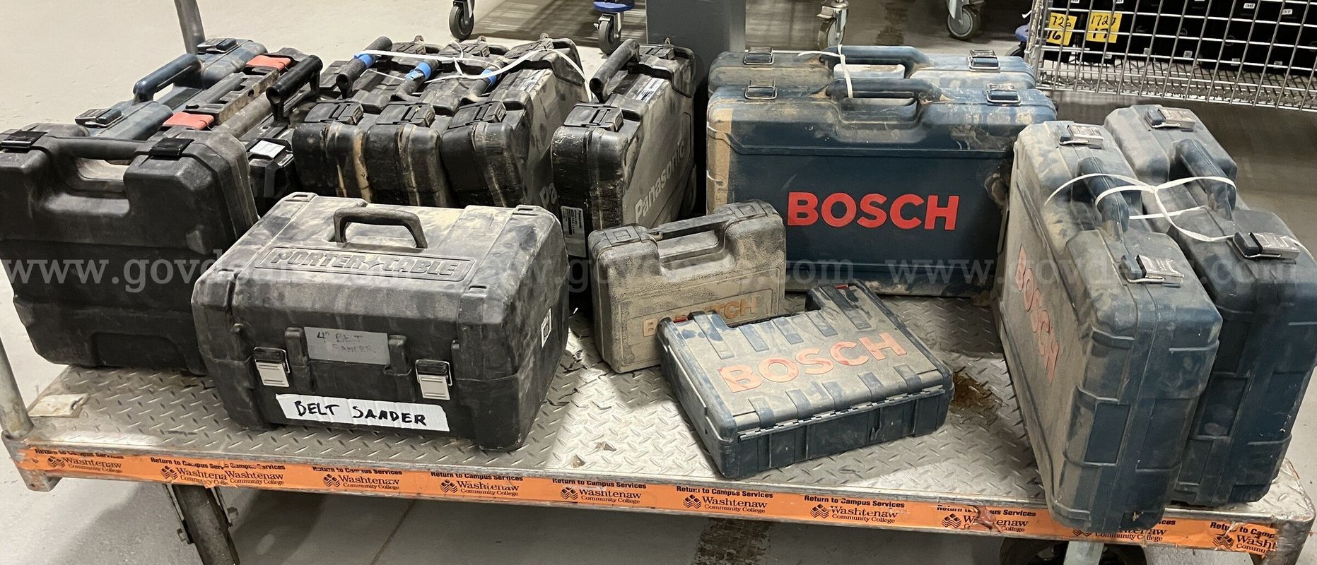 Bulk Lot of Empty Hard Plastic Tool Storage Cases - Bosch, Porter-Cable, Panasonic & More (No Power Tools Included)