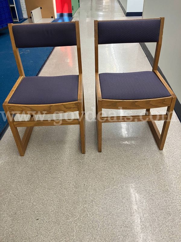 Set of 2 Jasper Chair Co. Solid Oak Library / Office Chairs (Upholstered)
