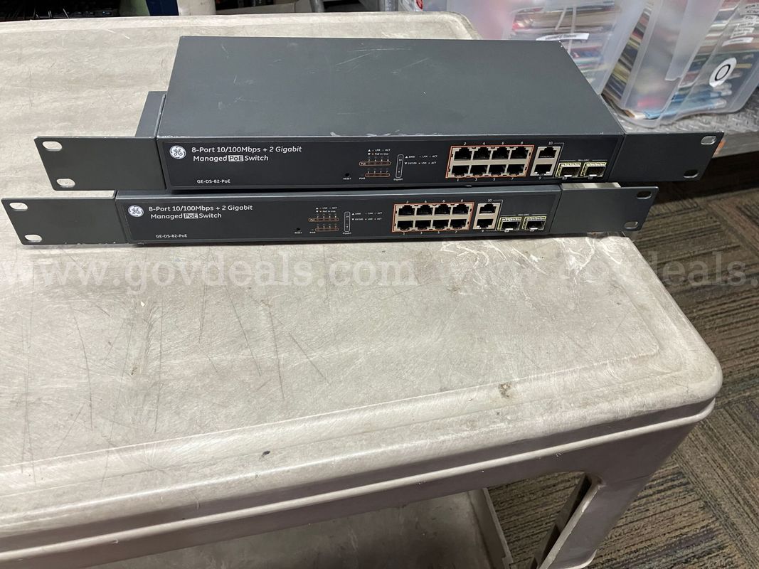 GE 8-Port Managed PoE Switch + 2 Gigabit Ports (Model: GE-DS-82-POE) - Lot of 2