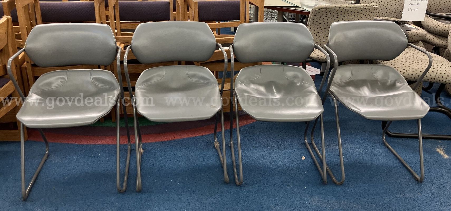 Commercial American Seating "Acton Stacker" Chairs with Arms (Set of 4)