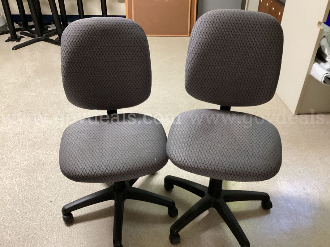 Lot of 2 SitOnIt Seating Armless Task Chairs – Swivel, Rolling Office Desk Chairs