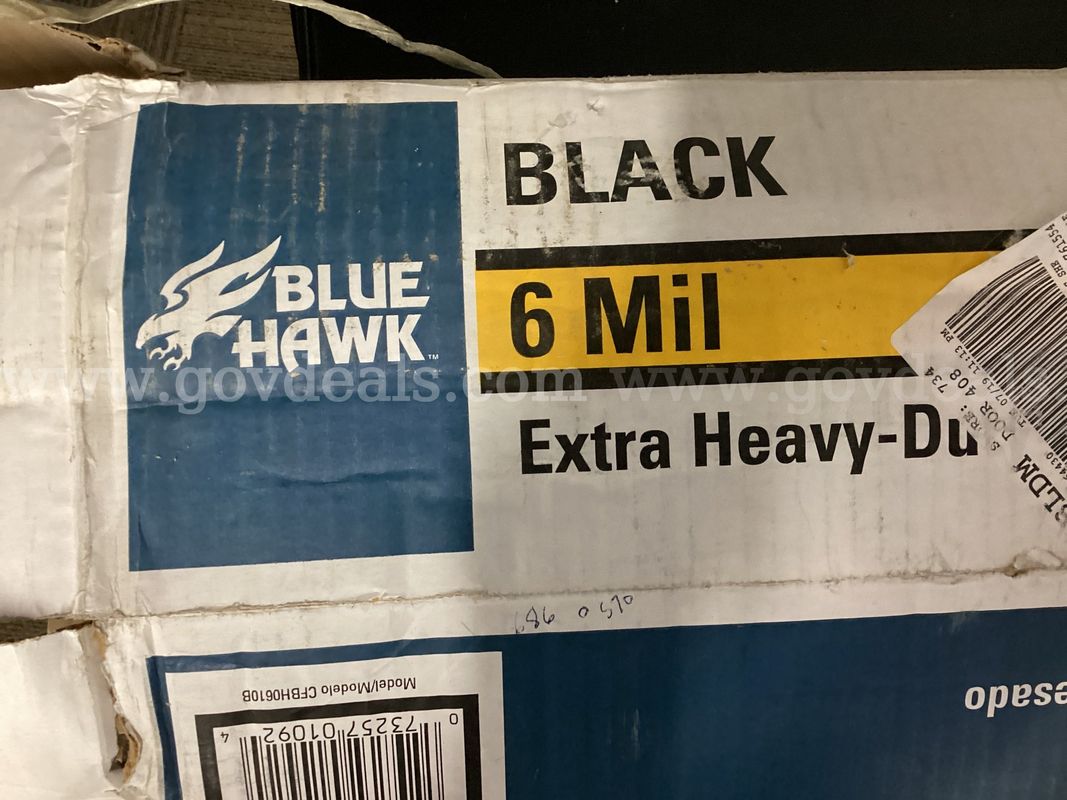 Blue Hawk 6 Mil Extra Heavy-Duty Black Plastic Sheeting (10 ft x 100 ft) – Partial Roll / Open Box