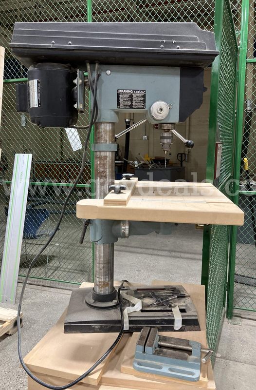Delta 14-040 Floor Standing Drill Press with Custom Cabinet & Upgraded Table