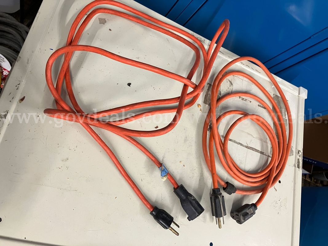 Pair of Heavy-Duty Orange Extension Cords