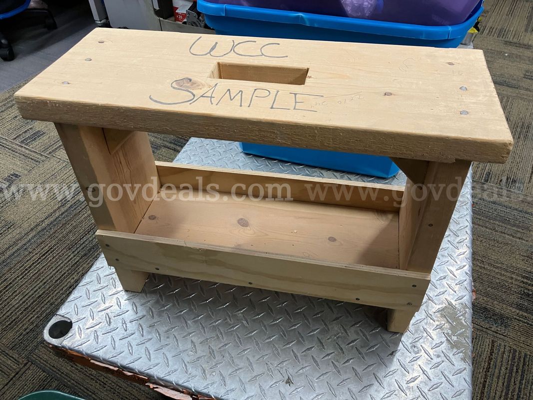 Handcrafted Wooden Storage Bench / Step Stool