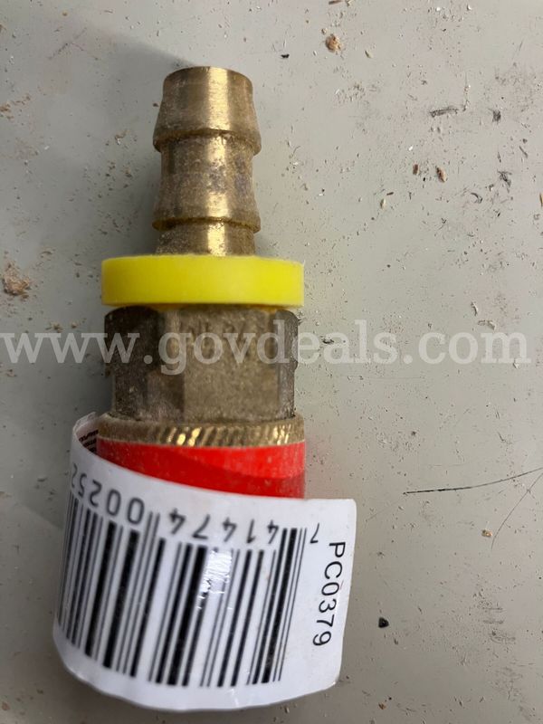 Brass Barbed Hose Fitting Connector with 1/8" Thread and Yellow Ring