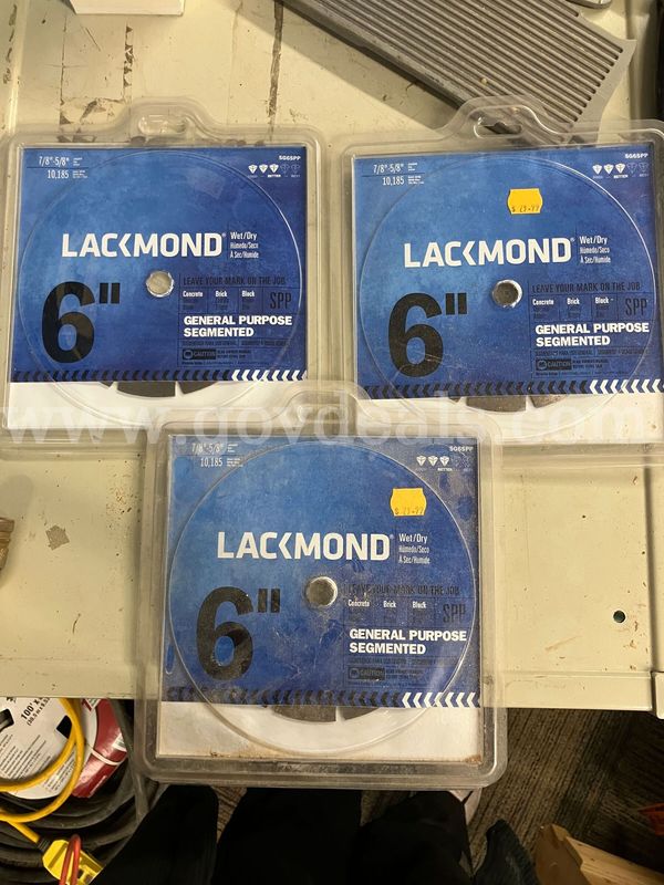 Lot of 3 Lackmond 6" General Purpose Segmented Diamond Blades – New/Sealed