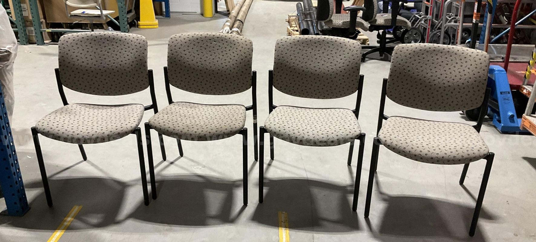 Set of 4 SitOnIt Seating Stackable Office/Lobby Chairs – Patterned Upholstery