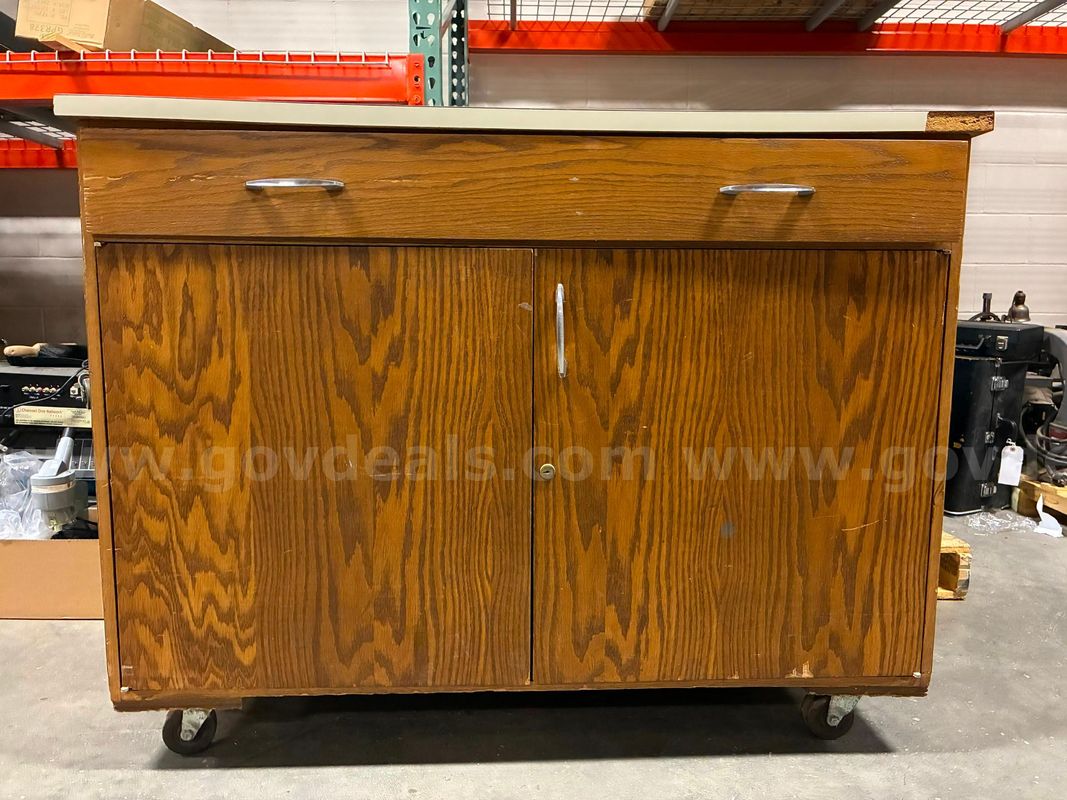 Rolling Storage Cabinet with Adjustable Shelving