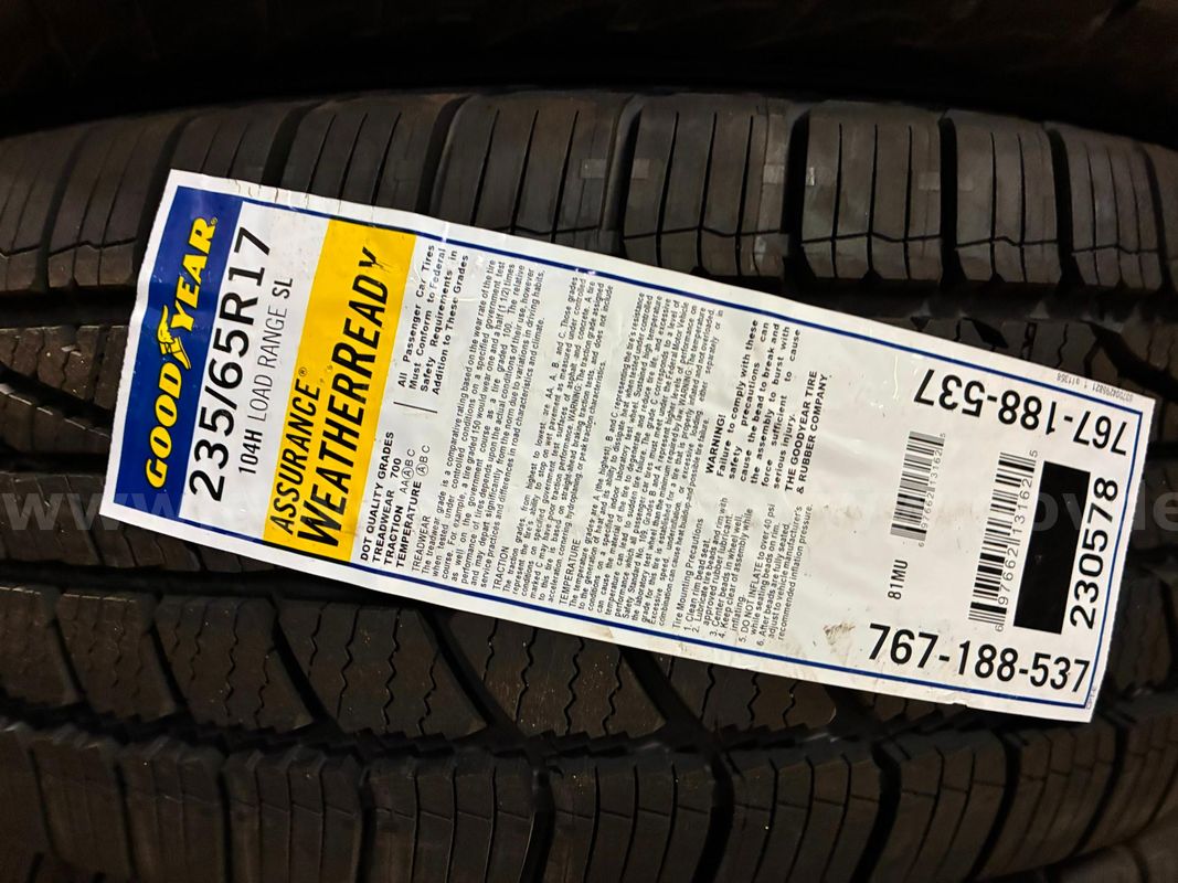 Set of 6 Goodyear Assurance Weather Ready Tires