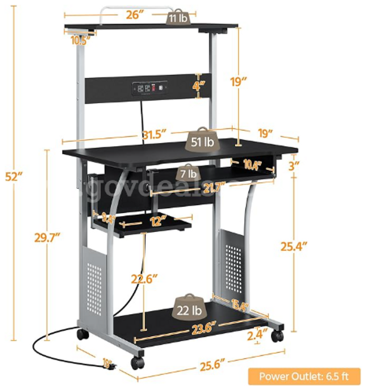 Yaheetech Mobile Home Office Desk