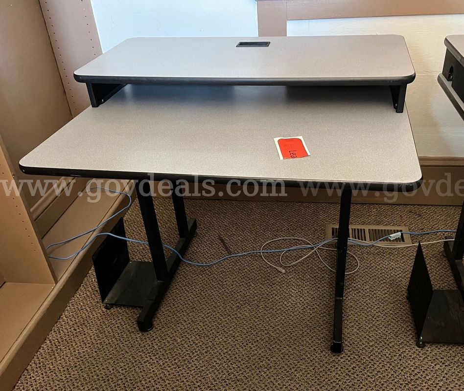 Office Workstation Desk with Monitor Riser
