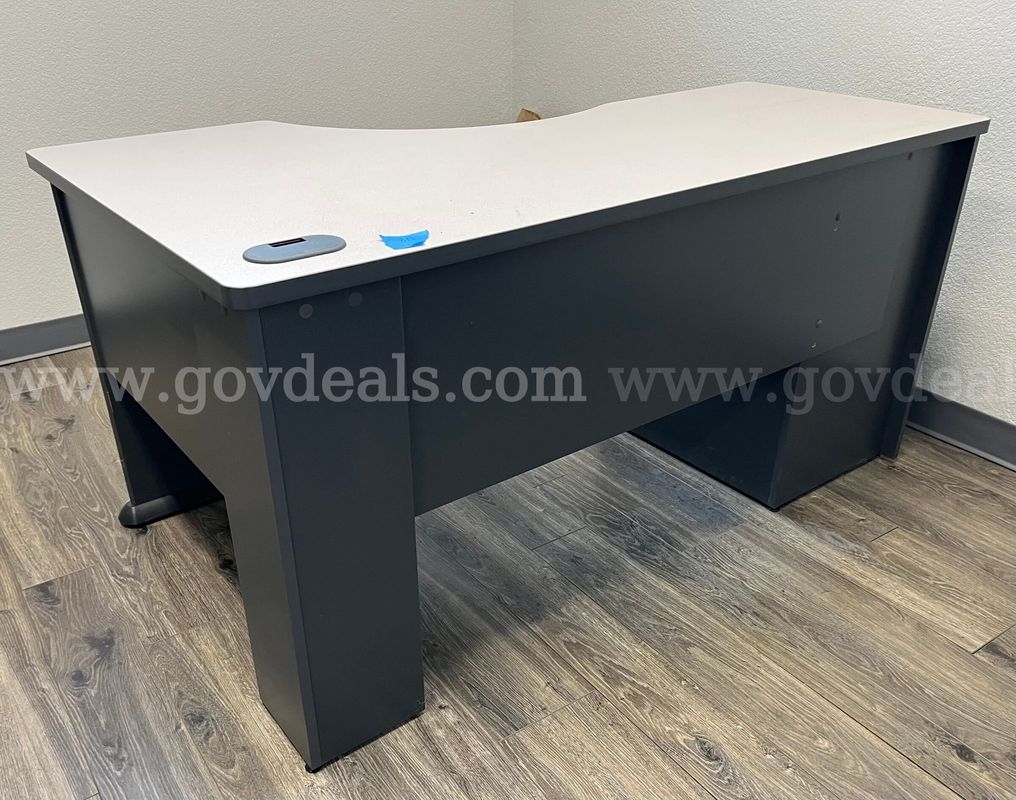 Modern Curved Office Desk with Pedestal Storage Cabinet