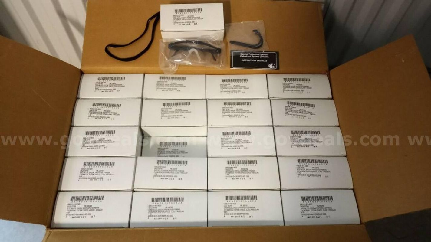 U.S. Army Surplus Original Box Of 100 Genuine Military Ballistic Safety Glasses Clear Color Nib Made In Usa *Will Ship*