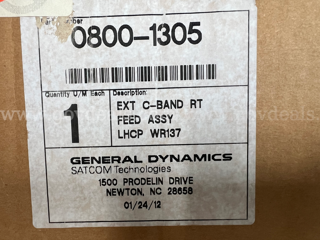 PRODELIN GENERAL DYNAMICS CIRCULAR C BAND 800 MHz TX/RX FEED 0800-1305 *WILL SHIP*