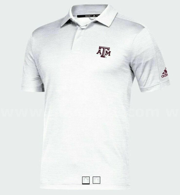 ADIDAS Texas A&M Aggies White Polo Coaches GAME MODE POLO NCAA EC2785 SIZE 2XL/XXL *WILL SHIP*