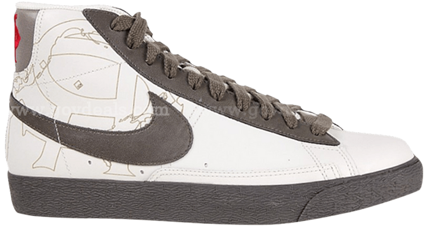 RARE/VINTAGE NIKE Blazer High Premium 'Swan' SNEAKERS STYLE 312457-101 MEN'S SIZE 12 *WILL SHIP*