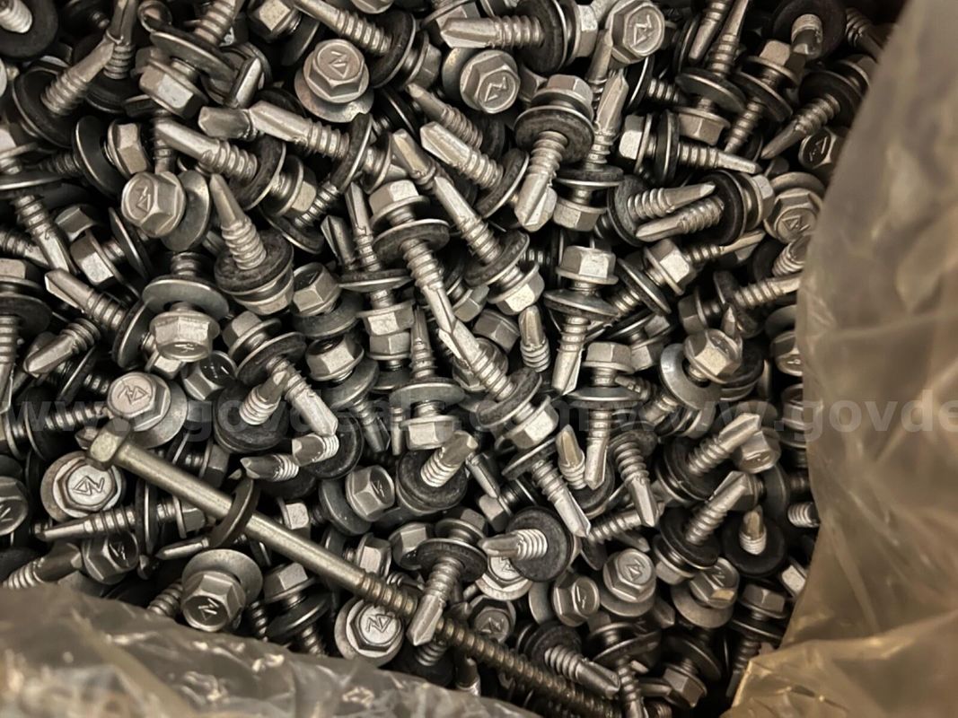 50 PCS HEX WASHER HEAD 1410- 14X1 SELF DRILL COATED SILVER W/BONDED WASHER 3/8"*WILL SHIP*