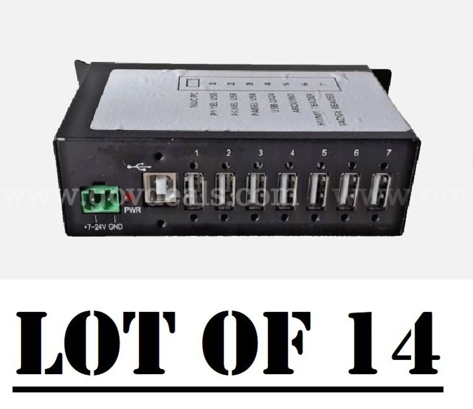 Lot of 14 - StarTech ST7200USBM Mountable Rugged Metal Industrial 7-Port USB-A 2.0 Hub