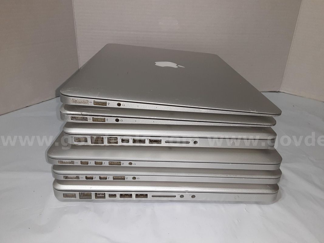 Lot of 6 - Apple MacBook Laptop Computer - Pro A1286, A1278, A1398 & Air 1466 (Untested)