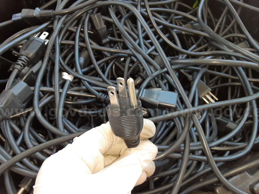 Lot of 50 - 3 Prong AC Power Cord for Desktop Computer, Monitor, Printer & Laptop Chargers