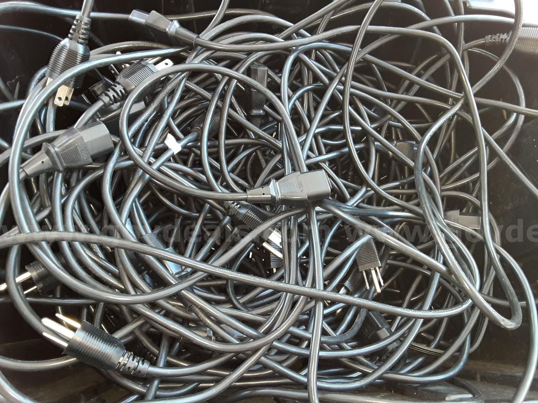 Lot of 50 - 3 Prong AC Power Cord for Desktop Computer, Monitor, Printer & Laptop Chargers
